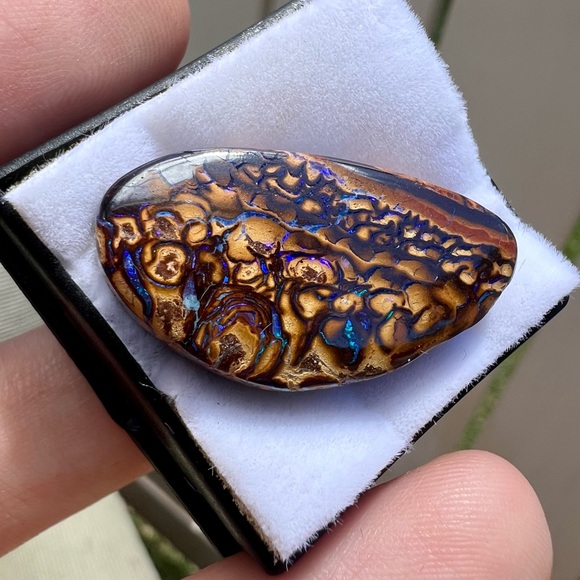 Huge 34.00ctw genuine boulder Opal loose!!! Extremely nice colors with gem jar - Picture 6 of 13